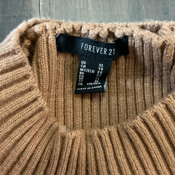 Forever 21 Mock Neck Long Sleeve Ribbed Sweater Dress Back Cutout Size XL - Picture 6 of 10